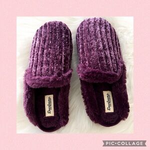 Dearfoams Cozy Comfort Women's Rib Knit Chenille Scuff Slippers